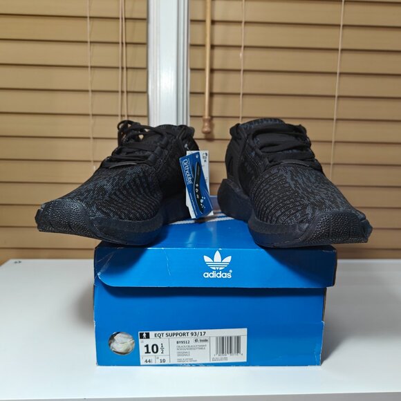 Brand new Adidas EQT Support 93/17 Triple Black Sneakers BY9512 Mens US 10.5 - Picture 3 of 12